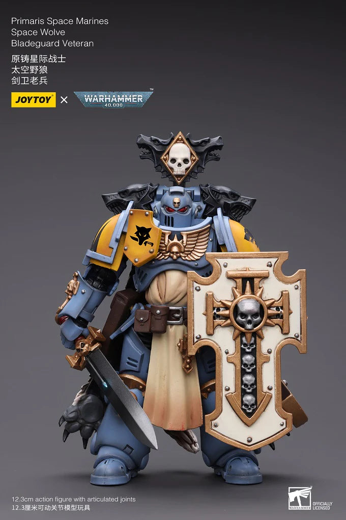 Warhammer 40K Primaris Space Marines Space Wolves Bladeguard Veteran 1/18 Scale Figure