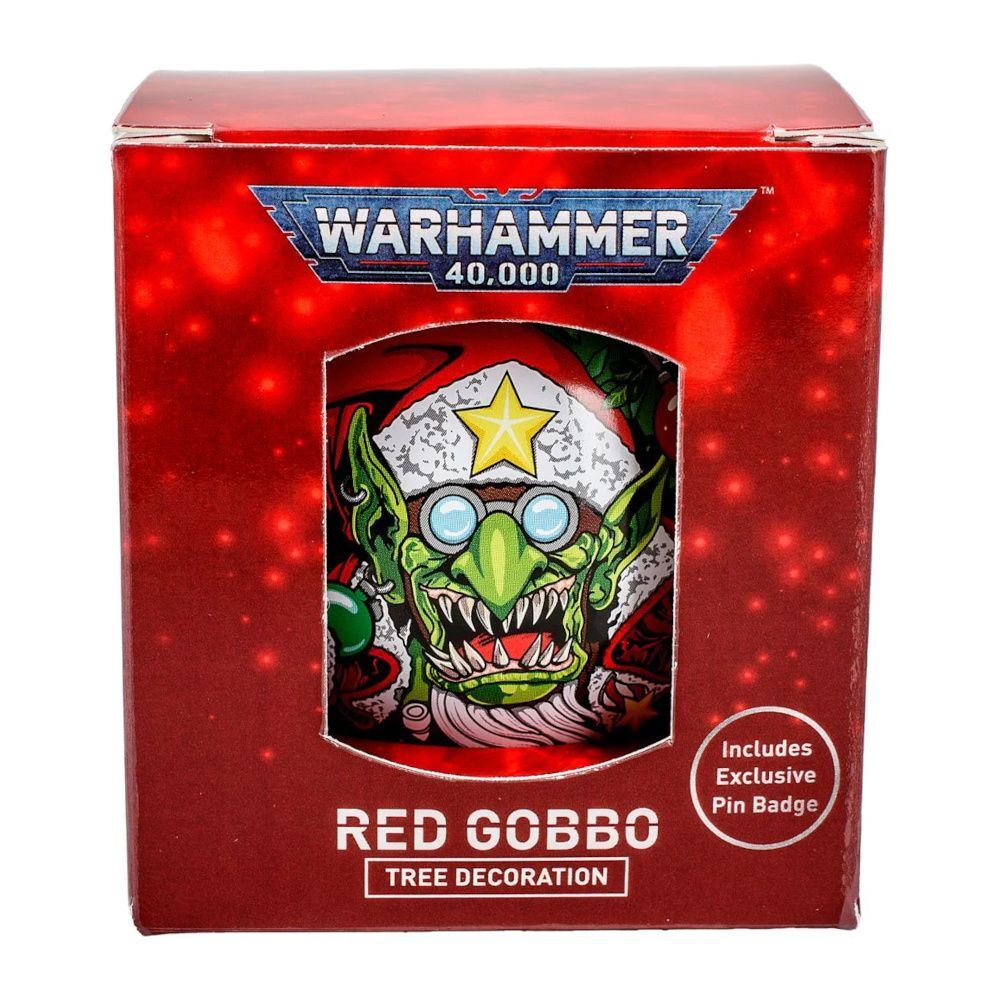 Warhammer 40,000 Red Gobbo Christmas Bauble with Pin