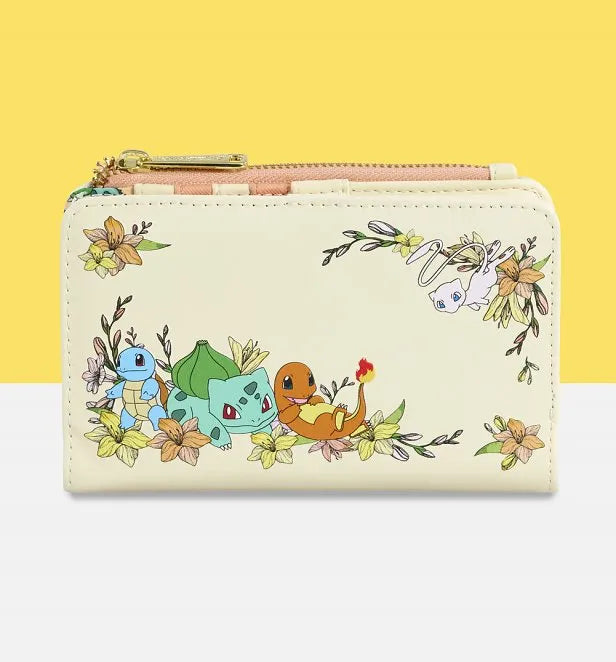 Pokemon Loungefly Mew & Kanto Starters Flap Wallet Purse