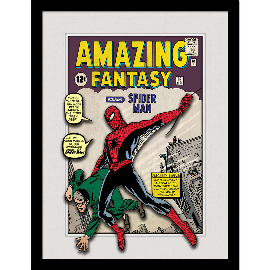 Marvel Amazing Fantasy #15 (Spider-Man First Appearance) Framed Collector Print