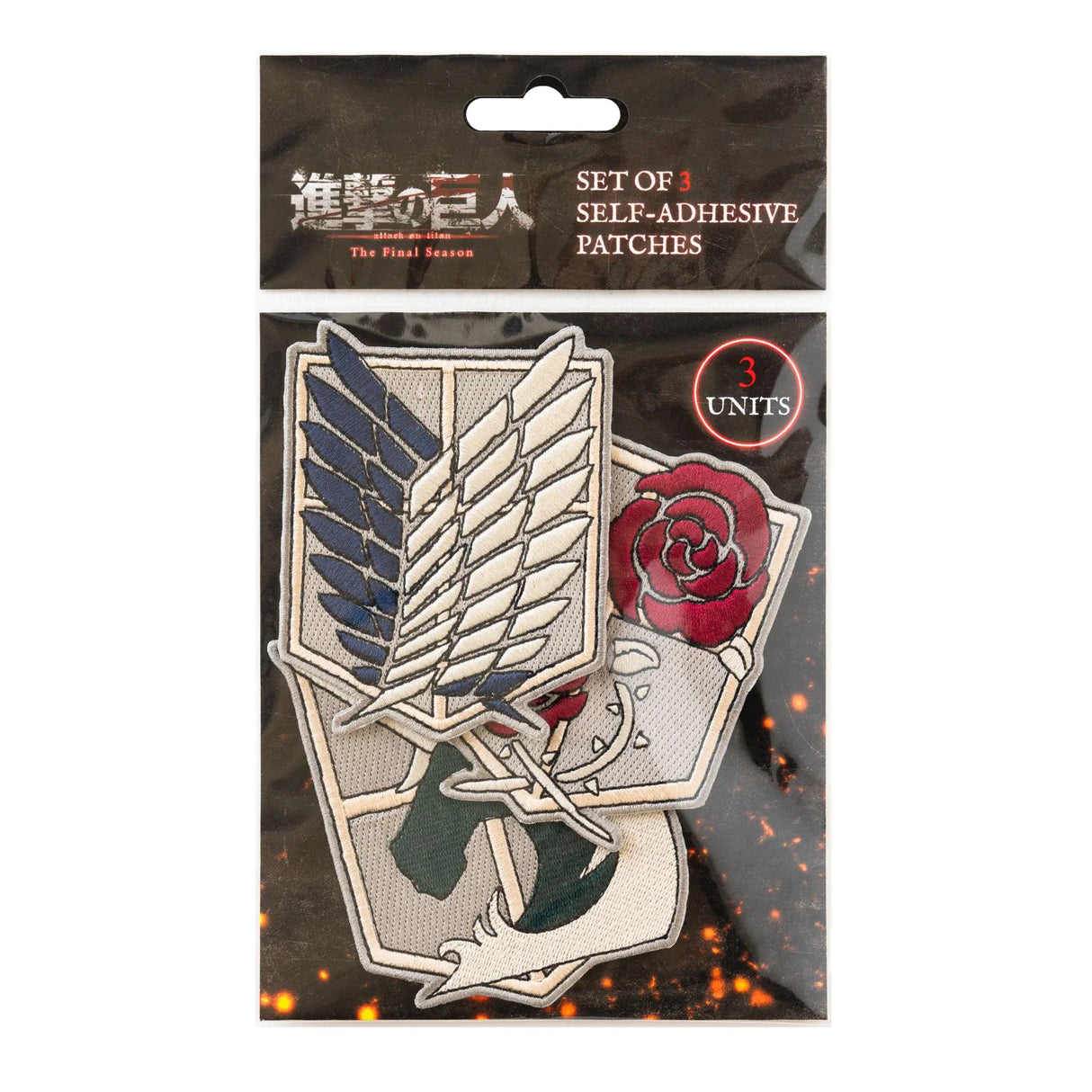 Attack on Titan Set of 3 Self Adhesive Patches