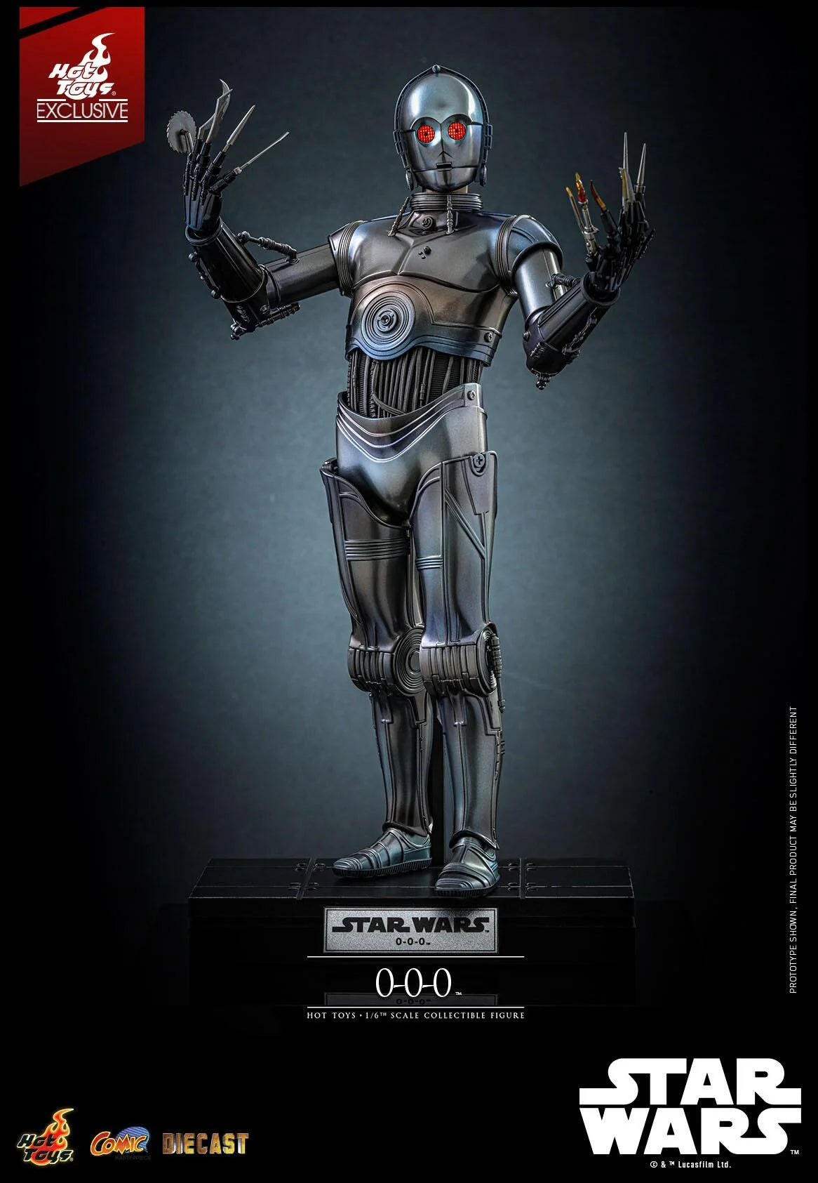 Star Wars 0-0-0 (Triple Zero) Droid 1:6 Scale Hot Toys Action Figure