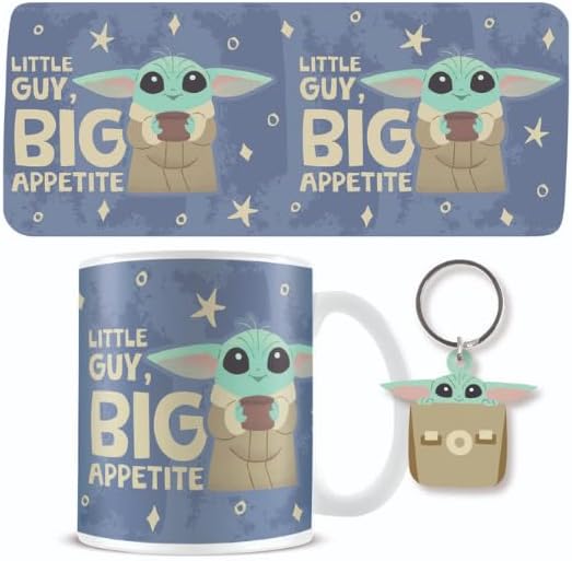 Star Wars The Mandalorian Grogu Little Guy, Big Appetite Mug & Keychain Gift Set