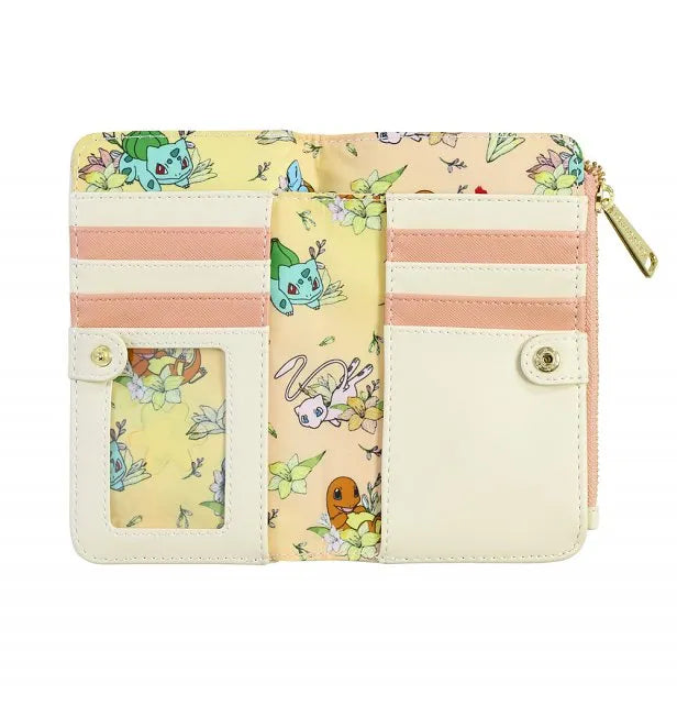 Pokemon Loungefly Mew & Kanto Starters Flap Wallet Purse