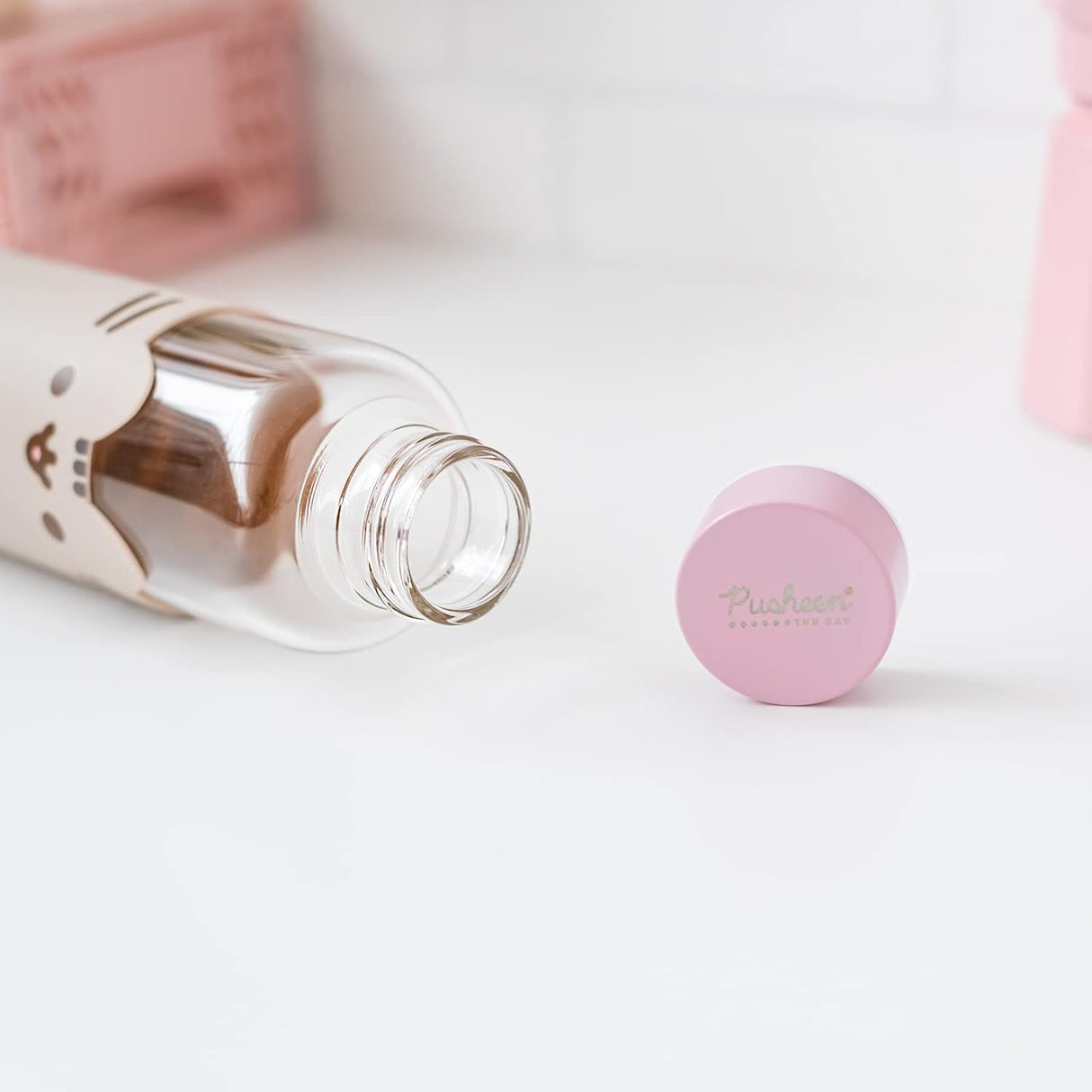 Pusheen the Cat 500ml Glass Water Bottle