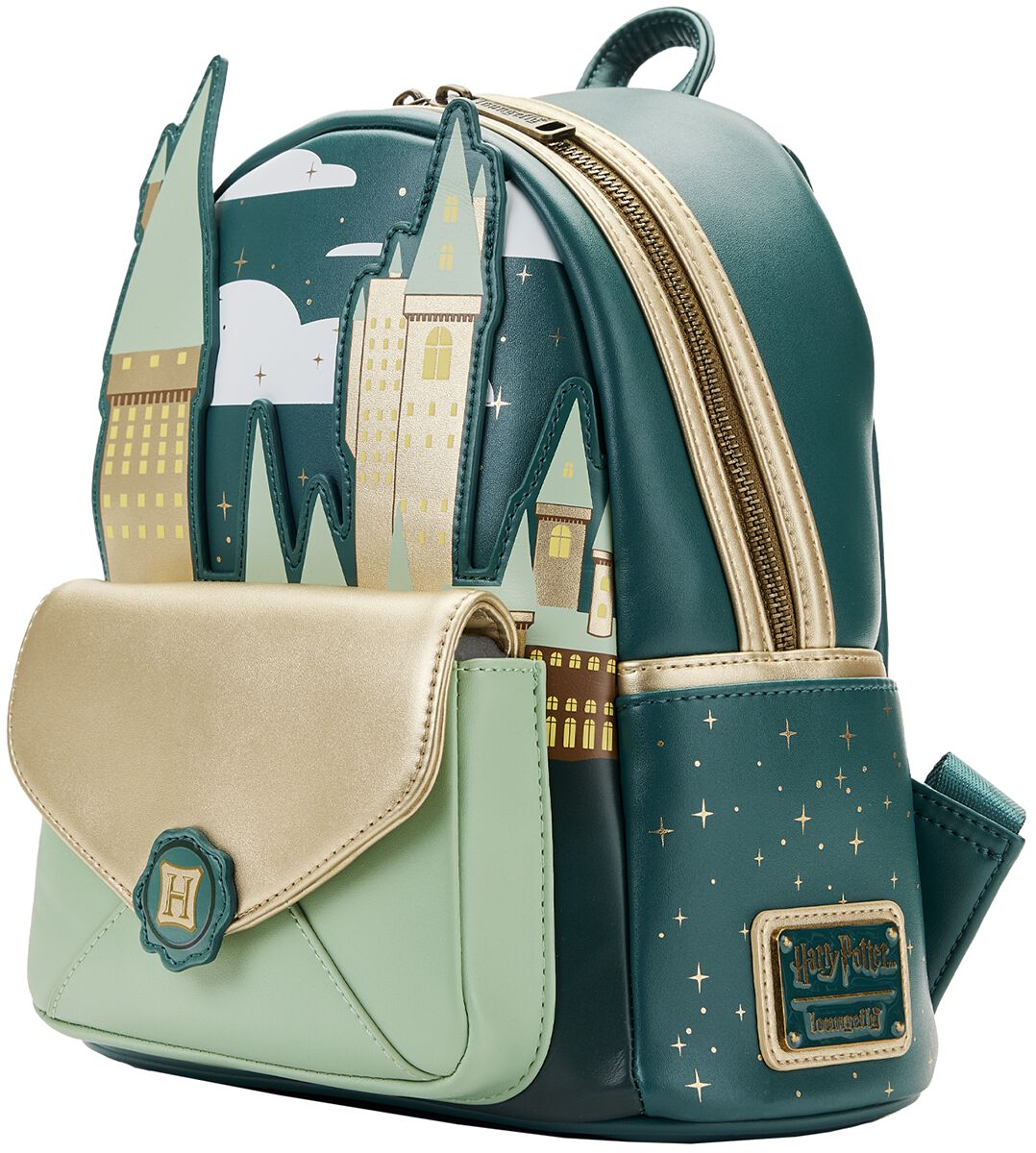 Harry Potter: Golden Hogwarts Castle: Loungefly Mini Backpack