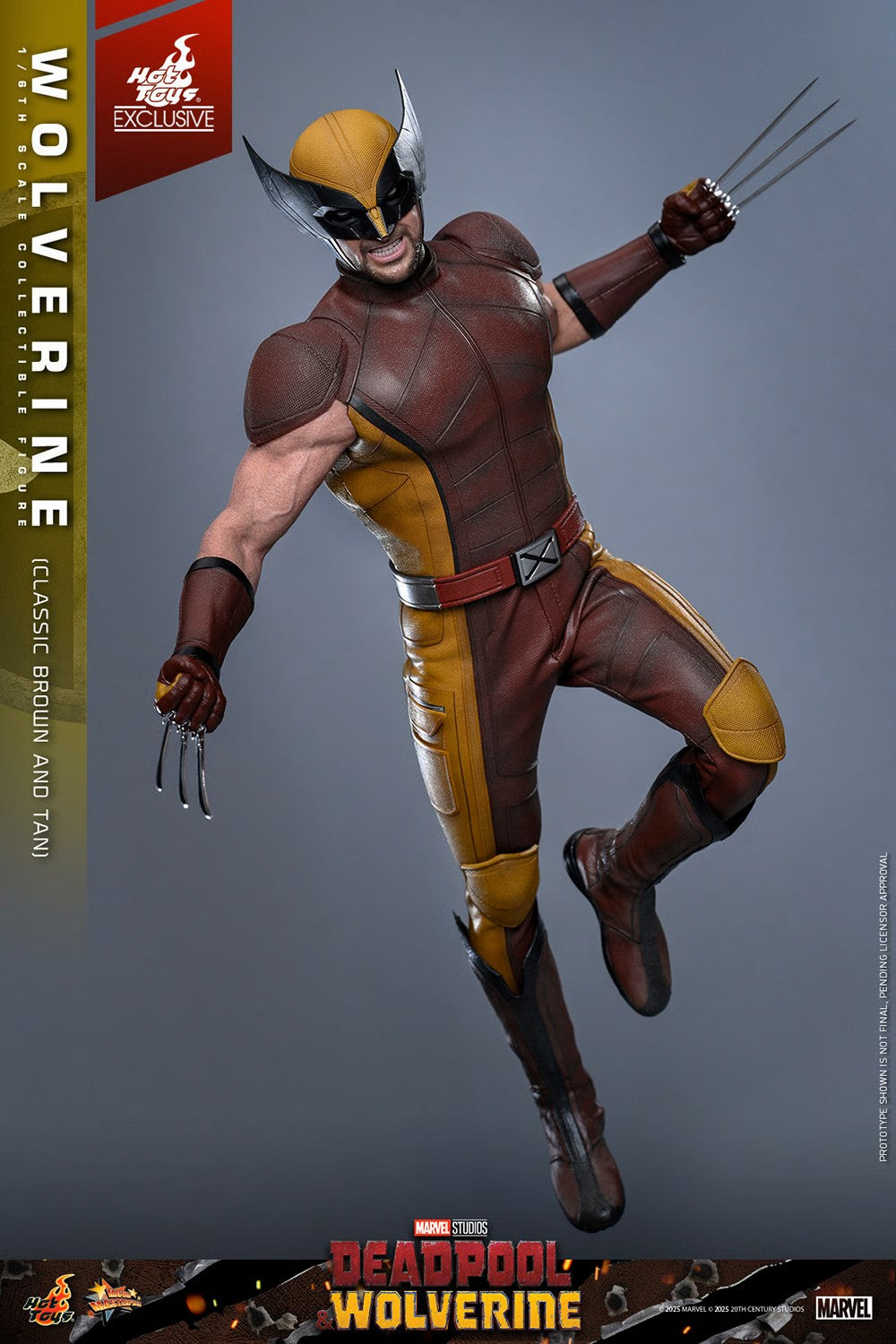 Marvel Deadpool & Wolverine Wolverine \hot Toy 1/6 Scale Classic Brown & Tan