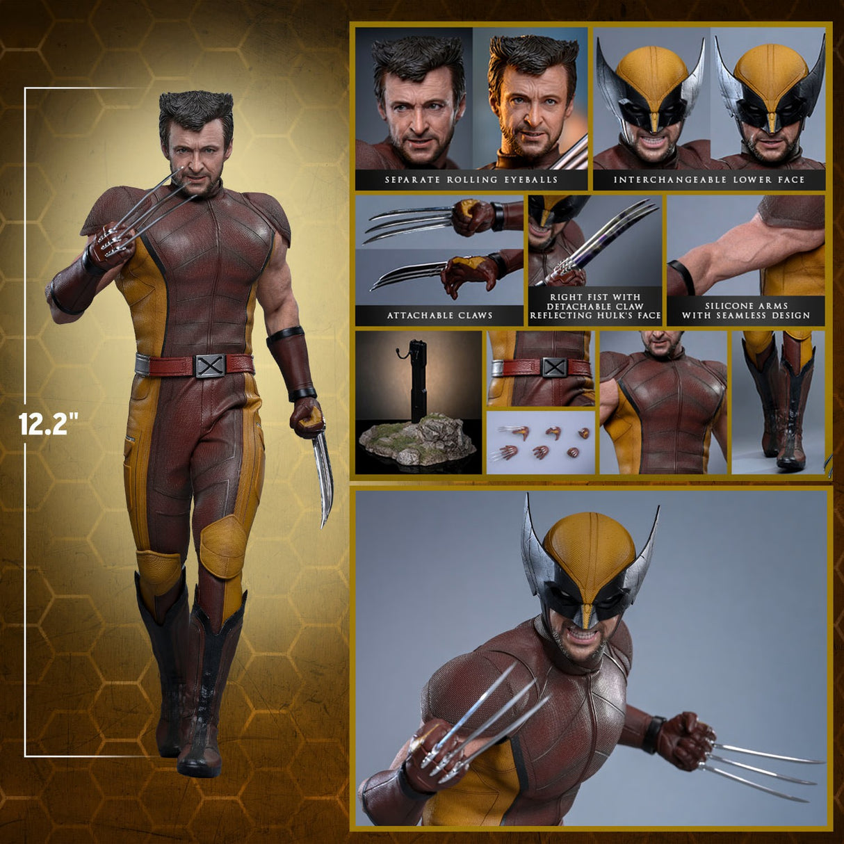 Marvel Deadpool & Wolverine Wolverine \hot Toy 1/6 Scale Classic Brown & Tan