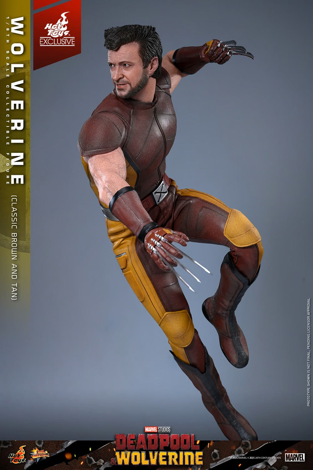 Marvel Deadpool & Wolverine Wolverine \hot Toy 1/6 Scale Classic Brown & Tan