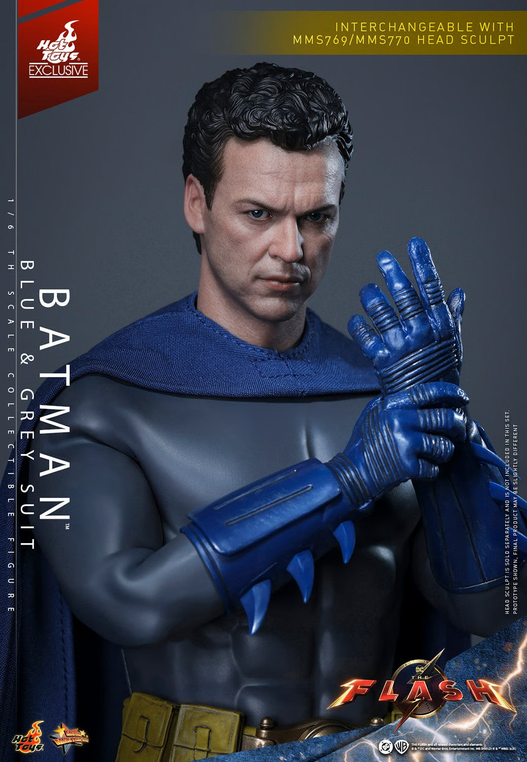 DC The Flash Batman Hot Toy 1/6 Scale Blue & Grey Suit