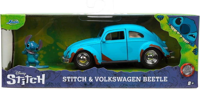 Disney Lilo & Stitch Stitch & Volkswagen Beetle Jada Die-Cast Metal Figure