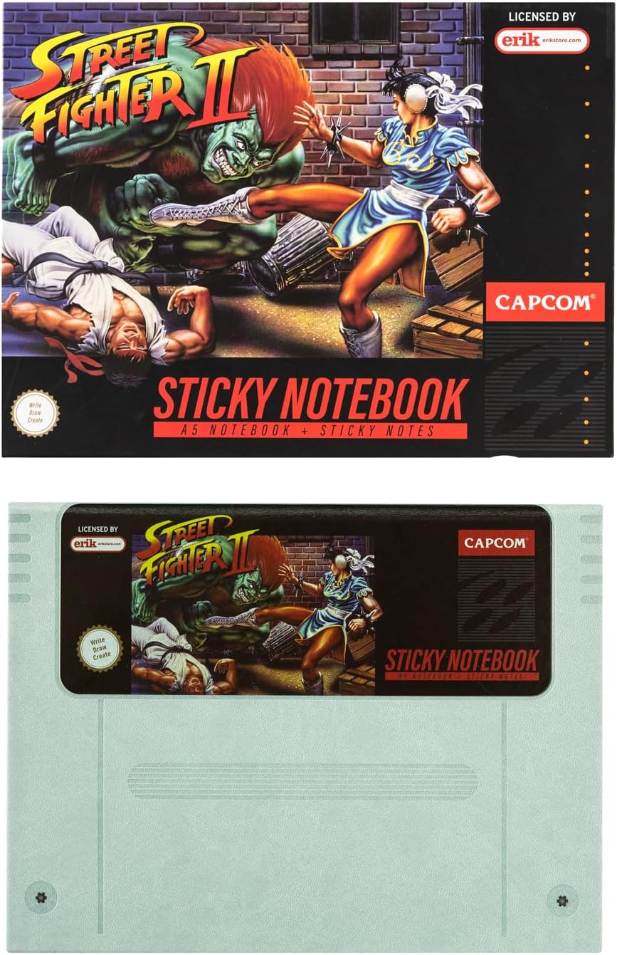 Street Fighter II A5 Notebook & Sticky Notes
