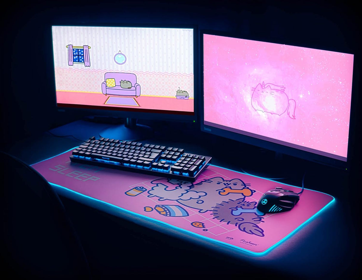 Pusheen the Cat RGB LED Light Up XL Mouse/Desk Mat