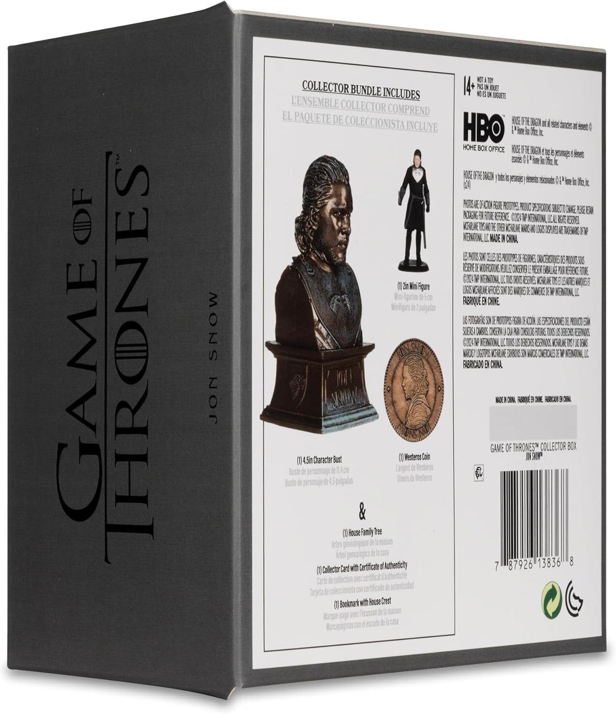 Game of Thrones Jon Snow Collector's Bundle Box (Bust, Mini Figure, Coin & More)