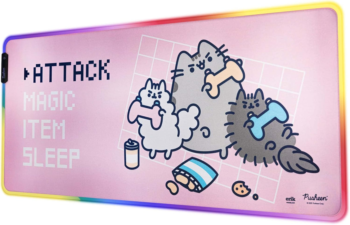 Pusheen the Cat RGB LED Light Up XL Mouse/Desk Mat