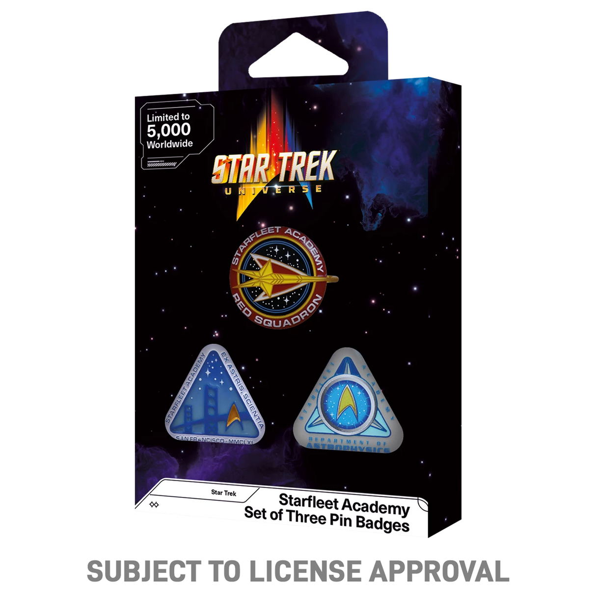 Star Trek Limited Edition Starfleet Academy Set Of Three Pin Badges