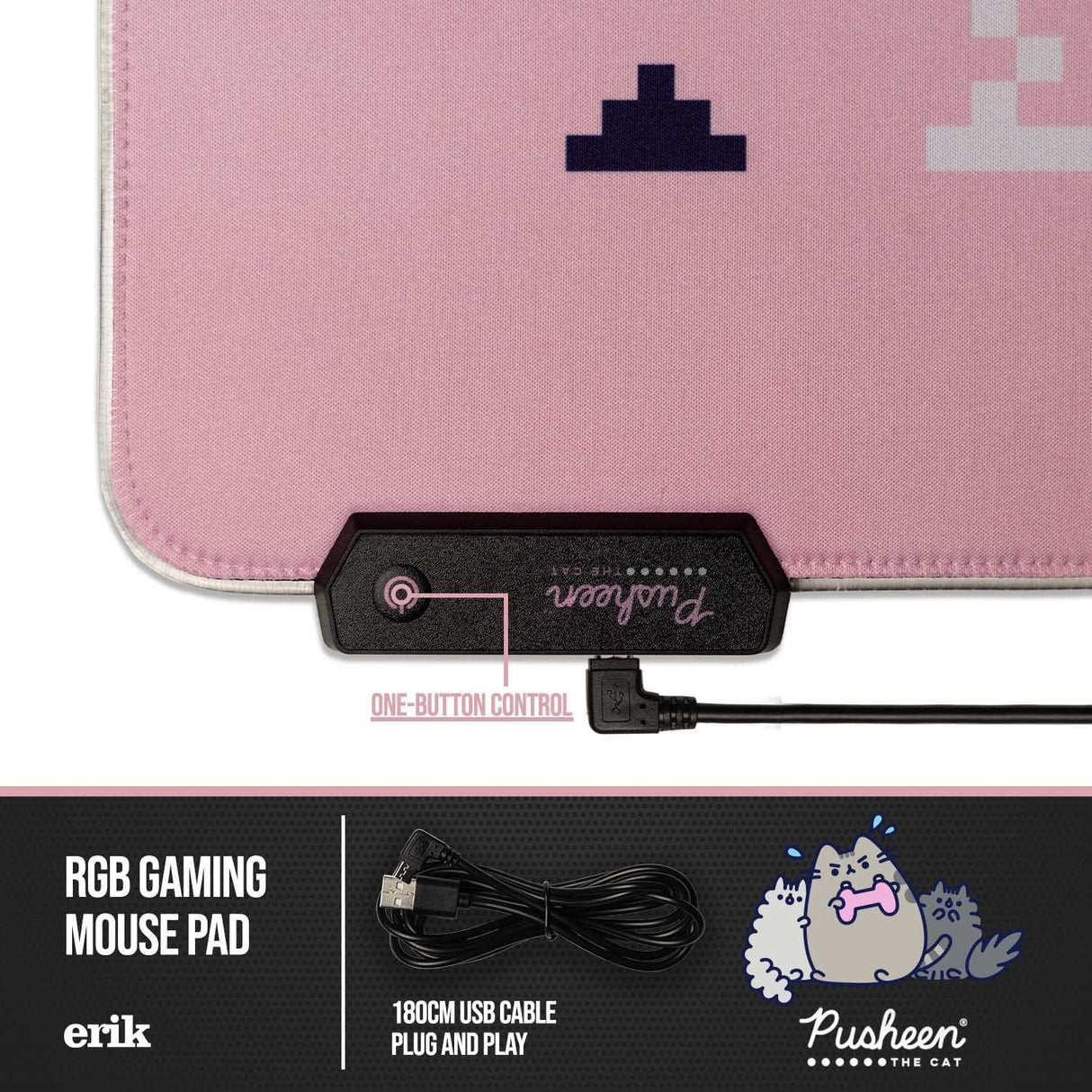 Pusheen the Cat RGB LED Light Up XL Mouse/Desk Mat