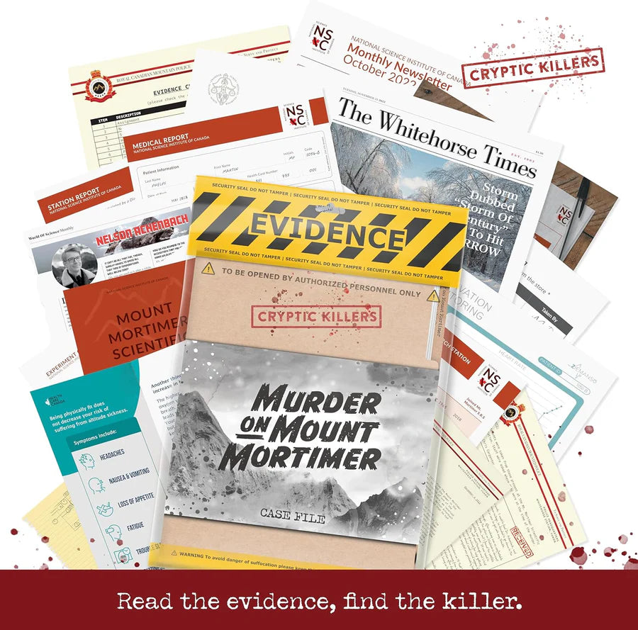 Murder On Mount Mortimer Case File Evidence Bag Cryptic Killers
