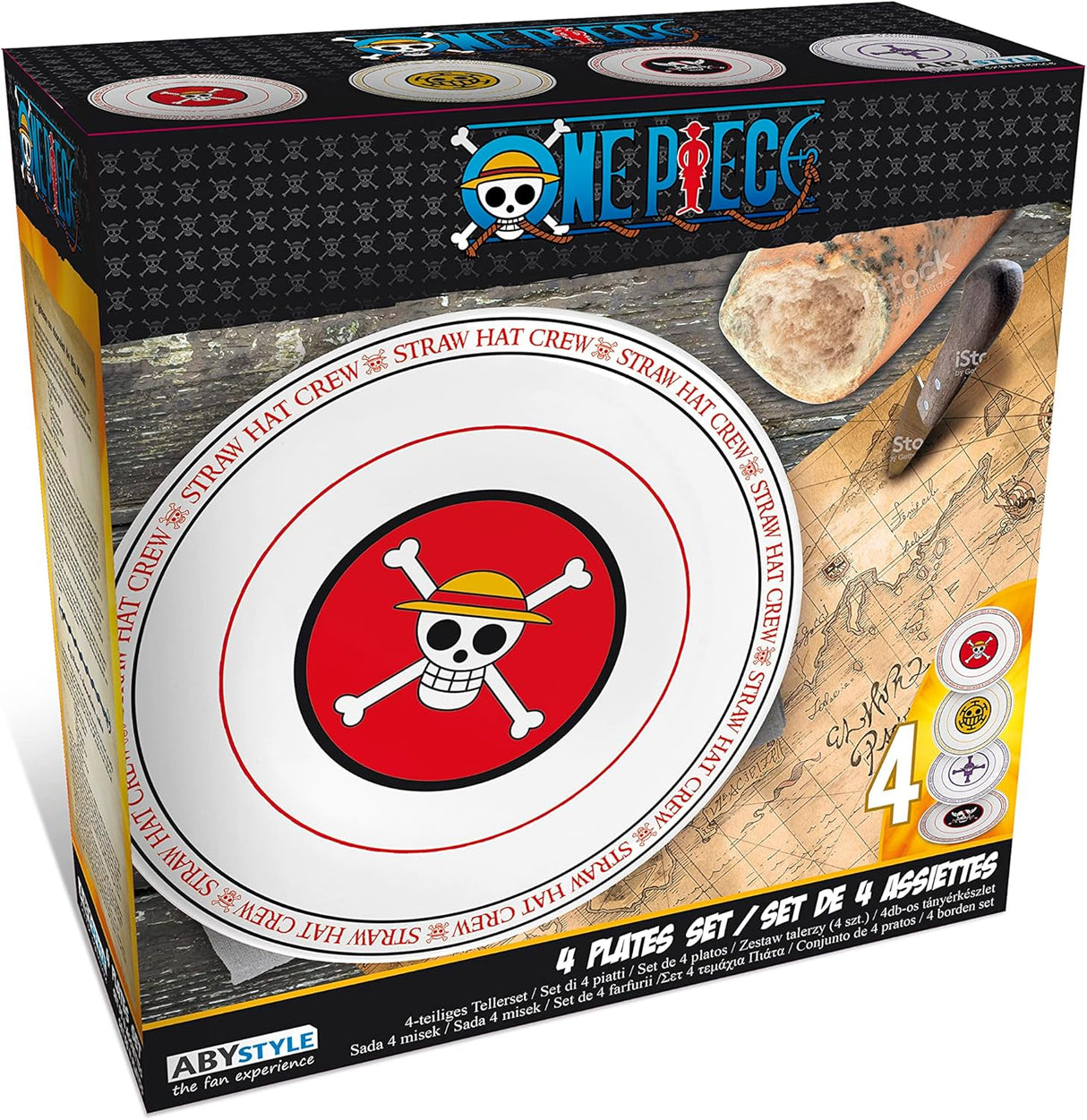 One Piece Porcelain Plates 4-Pack