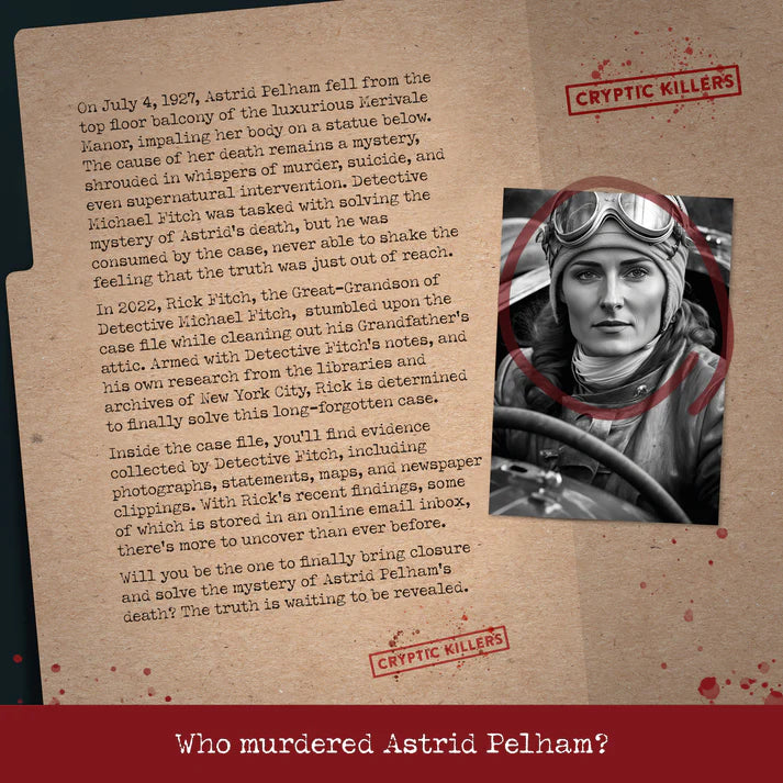 Murder At Merivale Manor Case File Evidence Bag Cryptic Killers