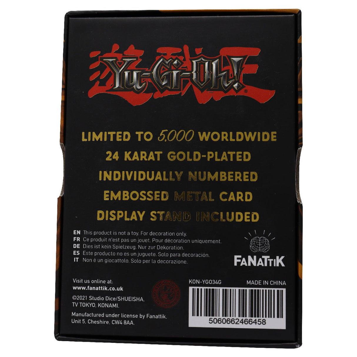 Yu-Gi-Oh! Limited Edition 24k Gold Plated Pot of Greed Metal Card