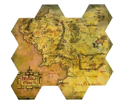The Lord of the Rings Middle Earth Hex Map Coasters