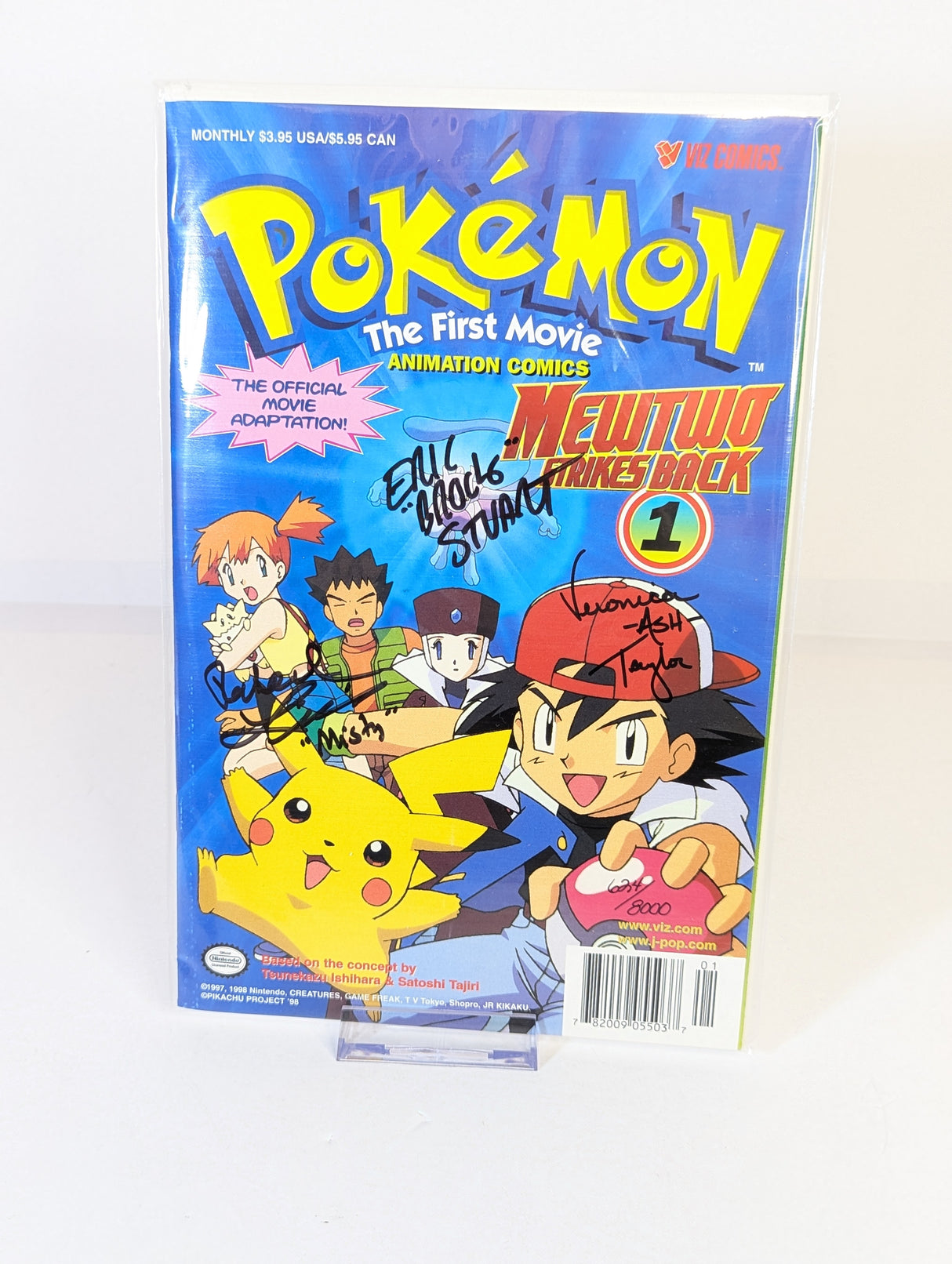 Pokemon The First Movie Mewtwo Strikes Back Comic Bundle Signed By Veronica Taylor, Rachael Lillis & Eric Stuart