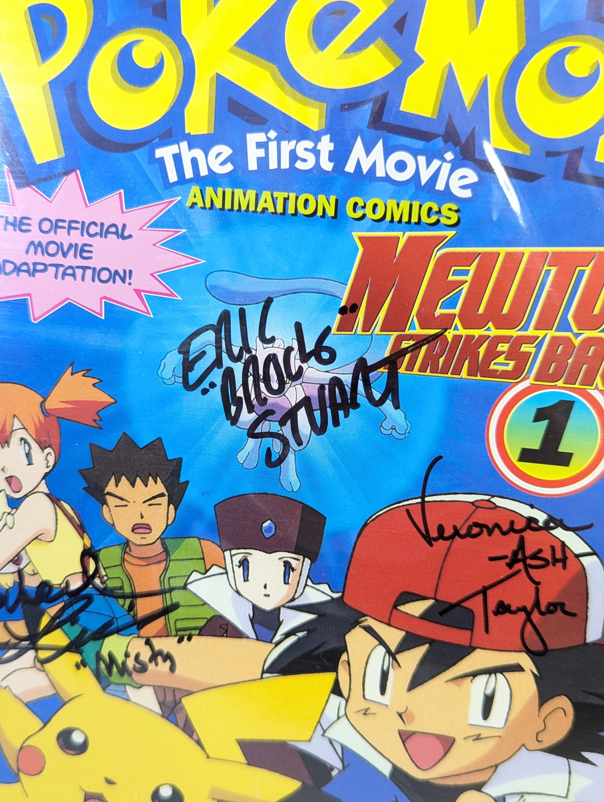 Pokemon The First Movie Mewtwo Strikes Back Comic Bundle Signed By Veronica Taylor, Rachael Lillis & Eric Stuart