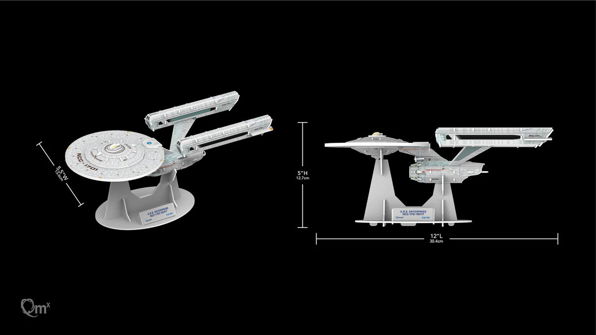 Star Trek USS Enterprise NCC-1701 Refit Qraftworks Puzzlefleet 3D Model Kit