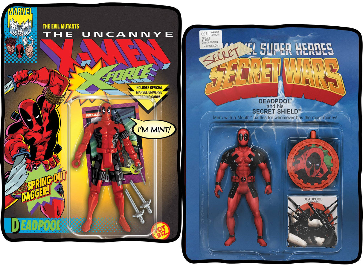 Marvel Deadpool Double Sided Fleece Blanket (Action Figure Packaging Design)