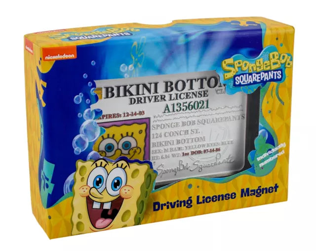 SpongeBob SquarePants Driving License Metal Replica Magnet