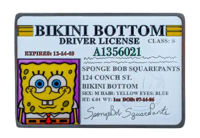 SpongeBob SquarePants Driving License Metal Replica Magnet