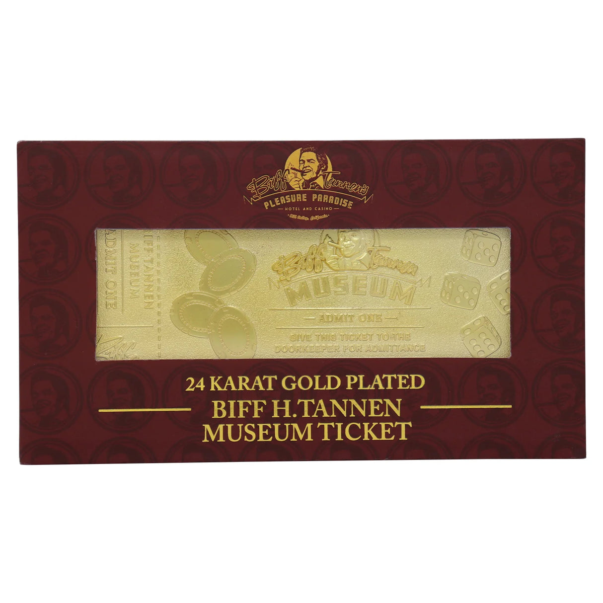 Back to the Future Limited Edition 24k Gold Plated Biff Tannen Museum Entrance Ticket