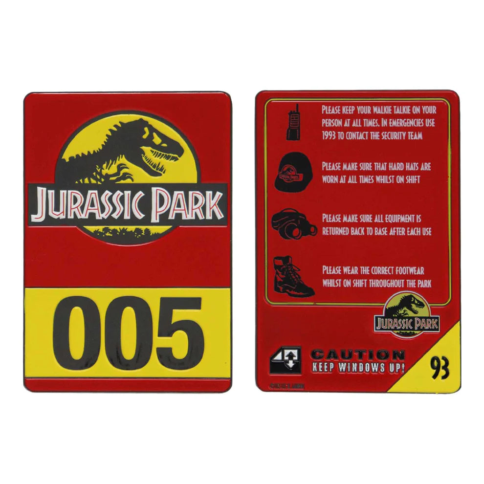 Jurassic Park 30th Anniversary Limited Edition Vehicle I.D Replica Ingot