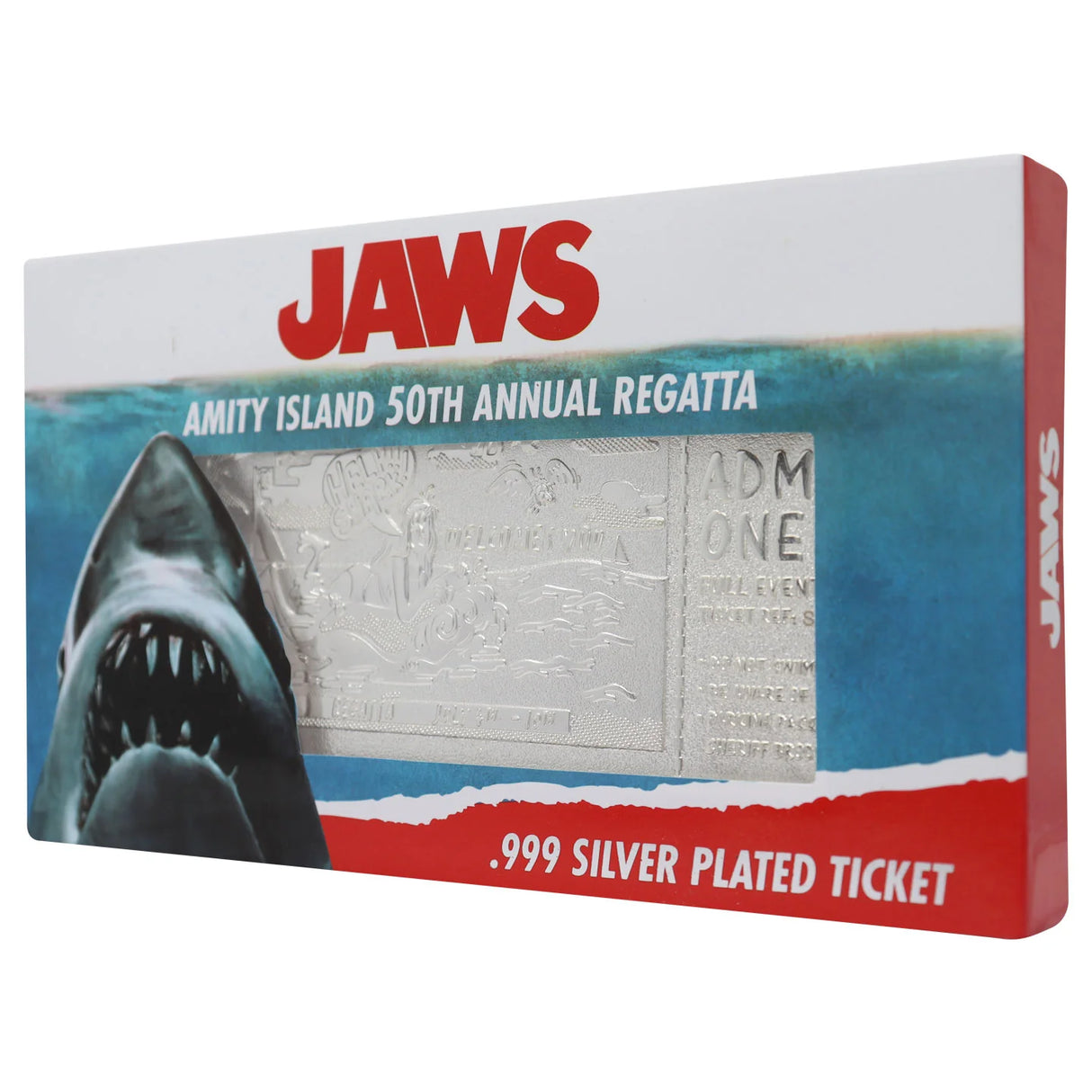 Jaws Limited Edition .999 Silver Plated Amity Island 50th Annual Regatta Ticket