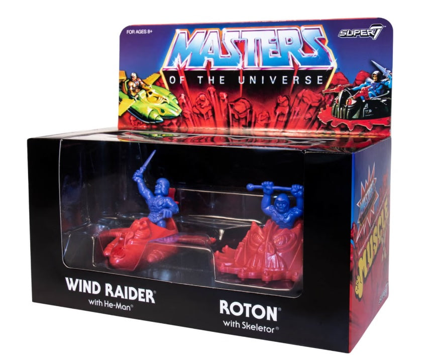 Masters of the Universe - Wind Raider With He-Man and Roton With Skeletor - M.U.S.C.L.E. Figures