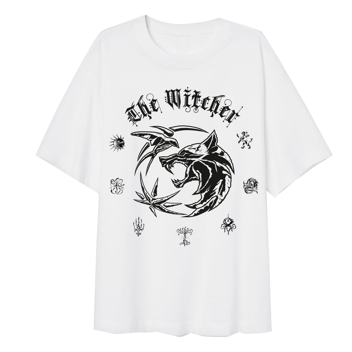 Netflix Witcher TV Symbols SuperHeroes Inc. Ladies Over-Sized T-Shirt