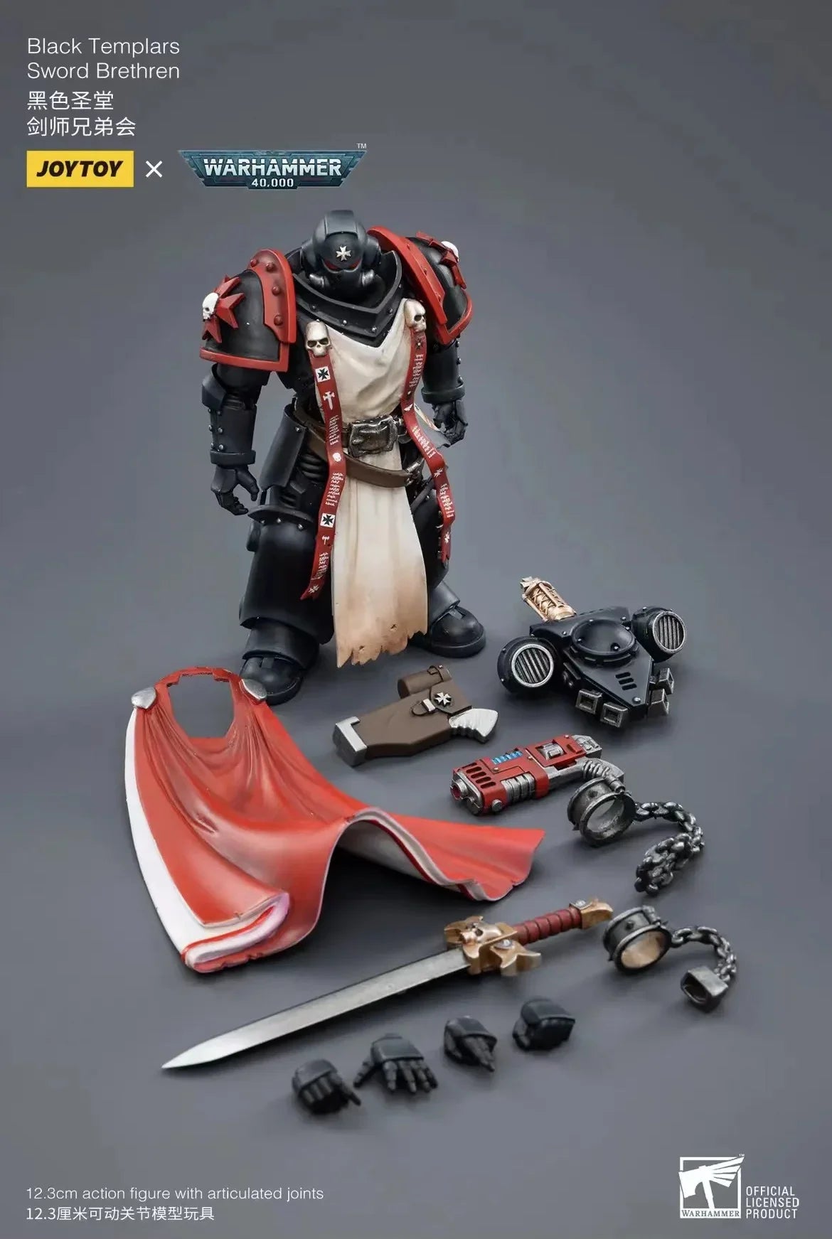 Warhammer 40K Black Templars Primaris Sword Brethren Eberwulf 1/18 Scale Figure