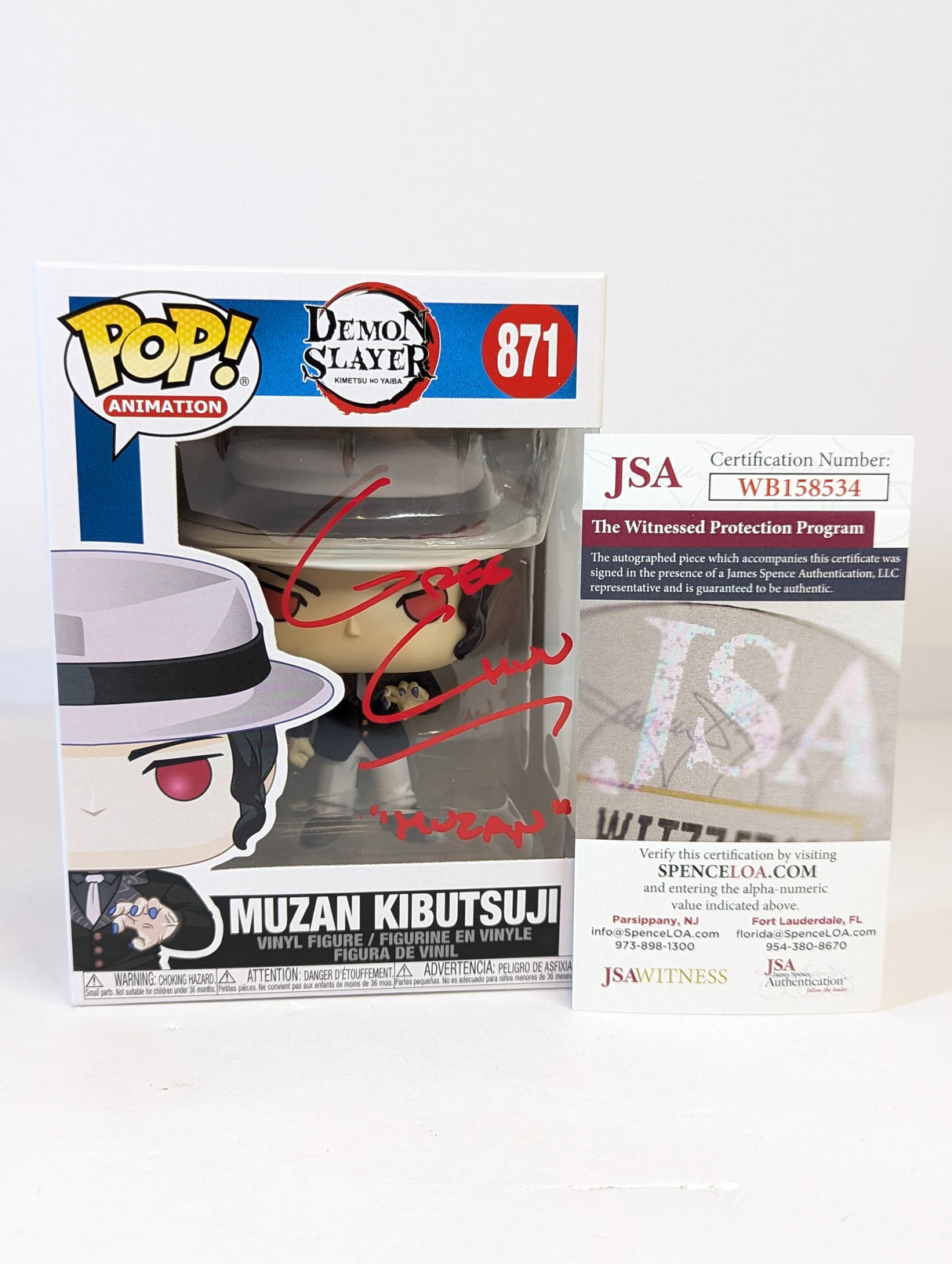 Demon Slayer Muzan Kibutsuji Funko Pop! Vinyl Figure #871 Signed by Greg Chun