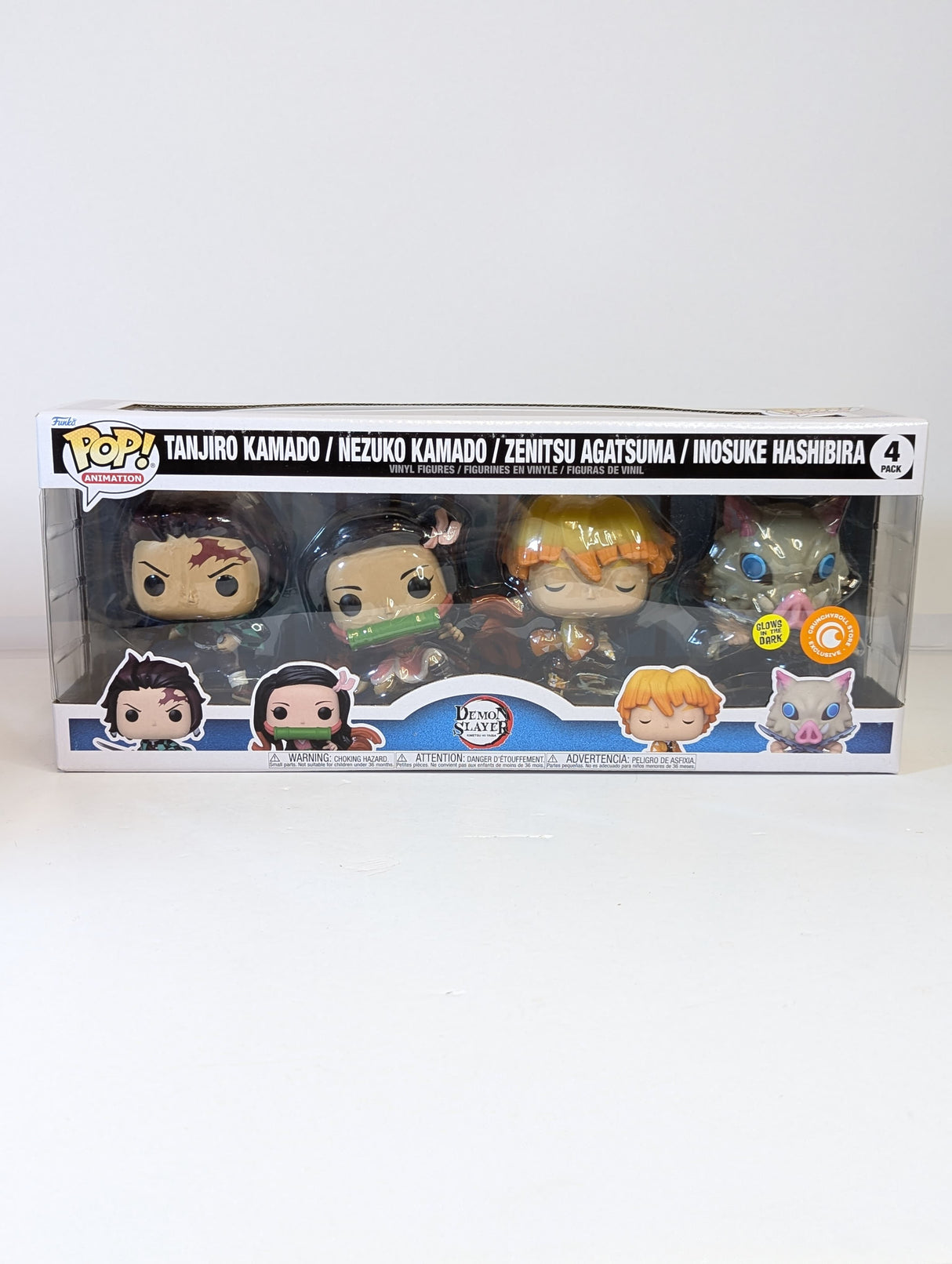 Demon Slayer Tanjiro Kamado, Nezuko Kamado, Zenitsu Agatsuma & Inosuke Hashibira Funko Pop! Vinyl Figure 4-Pack