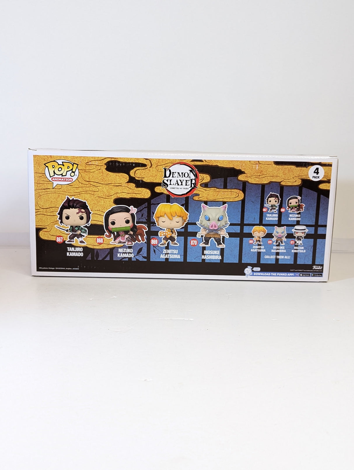 Demon Slayer Tanjiro Kamado, Nezuko Kamado, Zenitsu Agatsuma & Inosuke Hashibira Funko Pop! Vinyl Figure 4-Pack