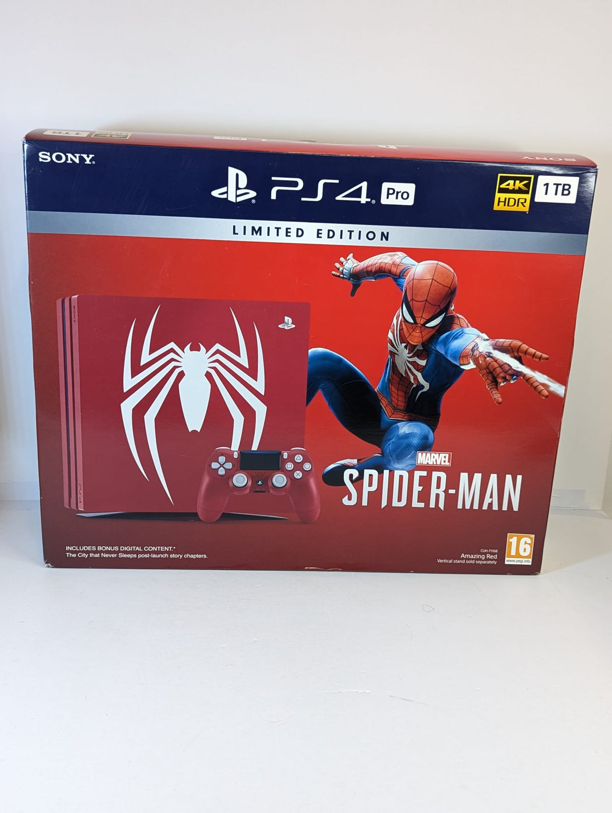Marvel Spider-Man PS4 Pro 1TB Limited Edition Console (With Box, Game & Controller)
