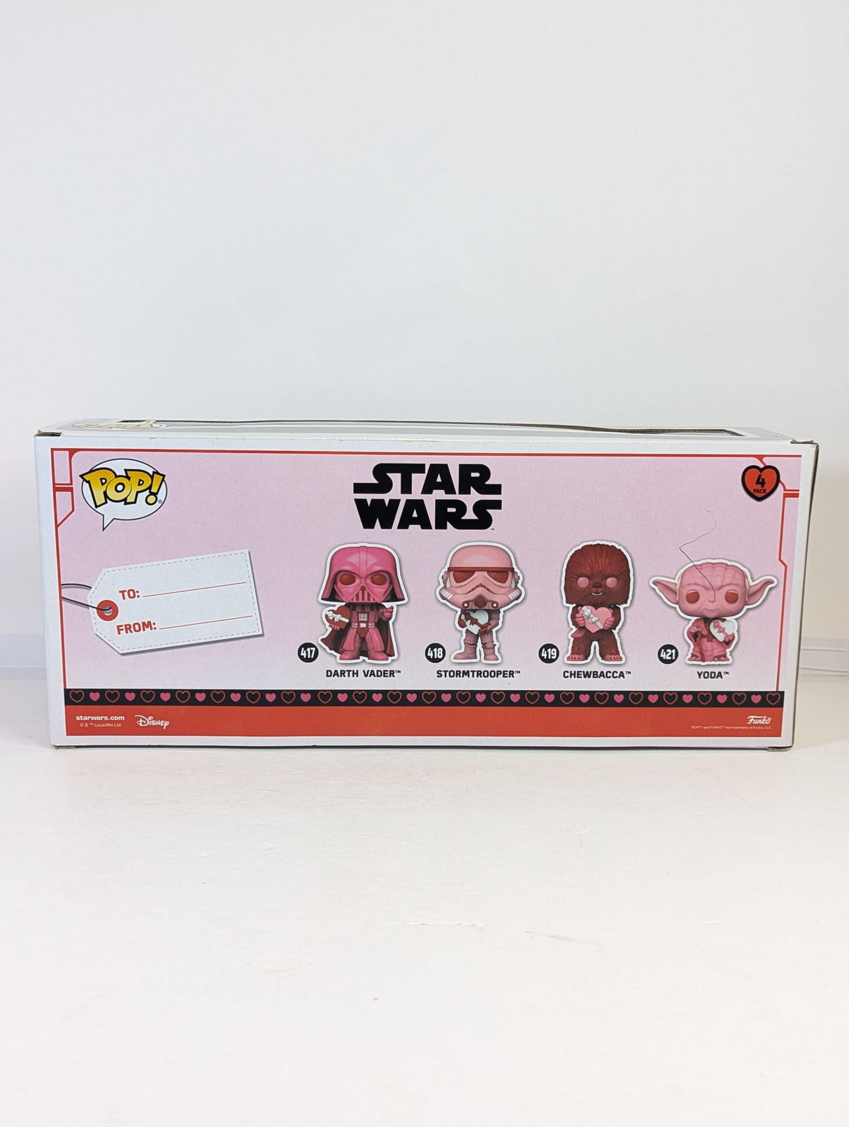 Star Wars Darth Vader, Stormtrooper, Chewbacca & Yoda (Diamond Collection) (Valentine's Edition) Funko Pop! Vinyl Figure 4-Pack