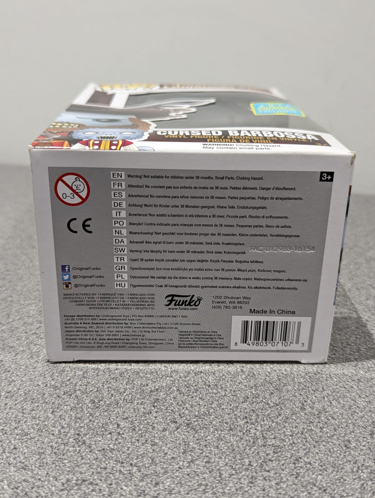 Disney Pirates of the Caribbean Cursed Barbossa Funko Pop! Vinyl Figure #208