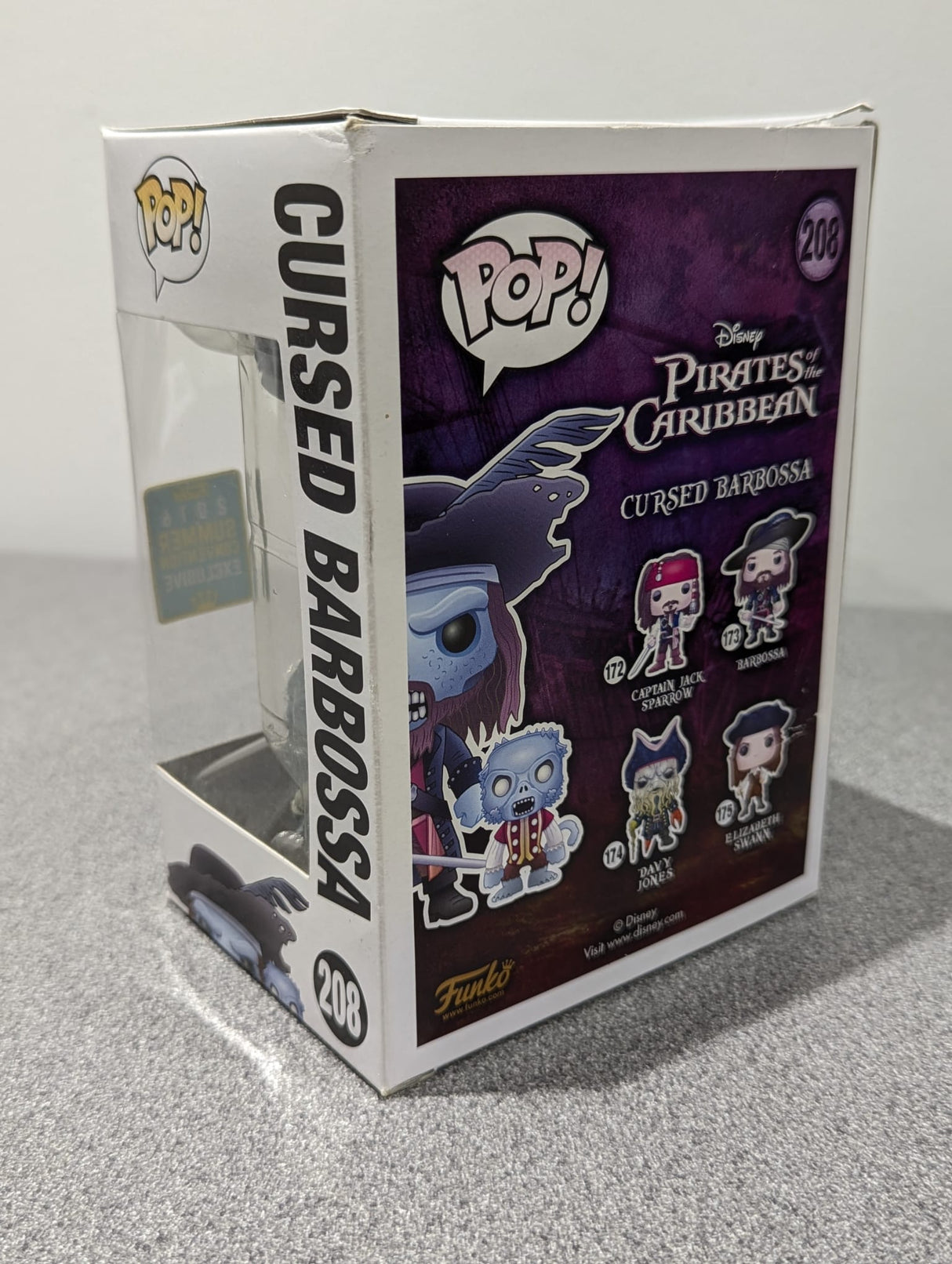 Disney Pirates of the Caribbean Cursed Barbossa Funko Pop! Vinyl Figure #208