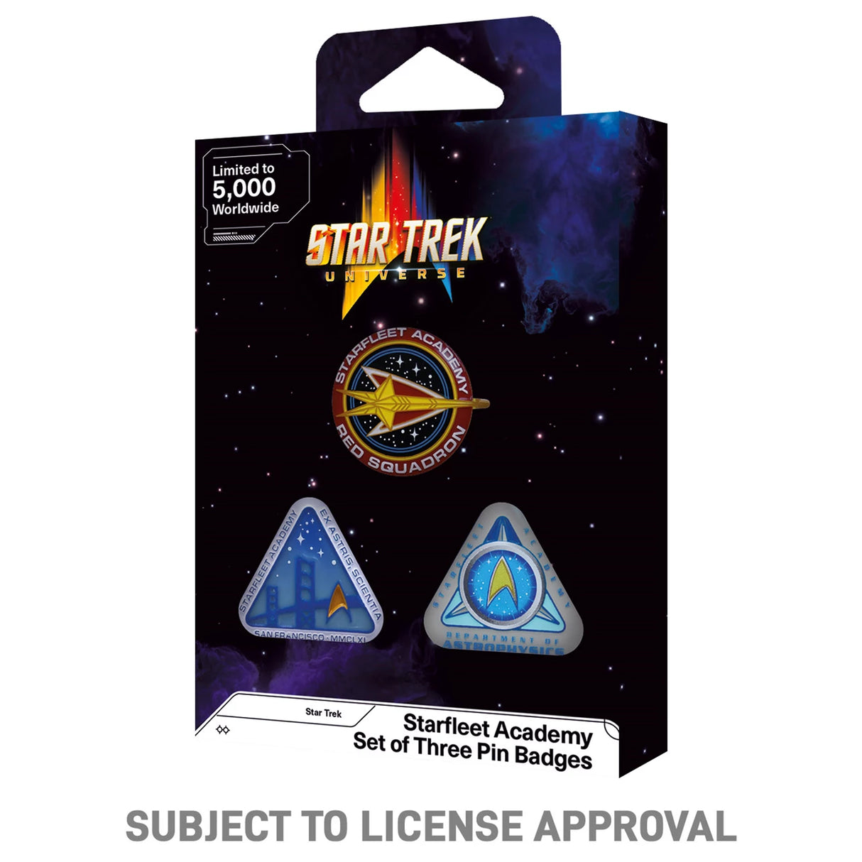 Star Trek Limited Edition Starfleet Academy Set Of Three Pin Badges