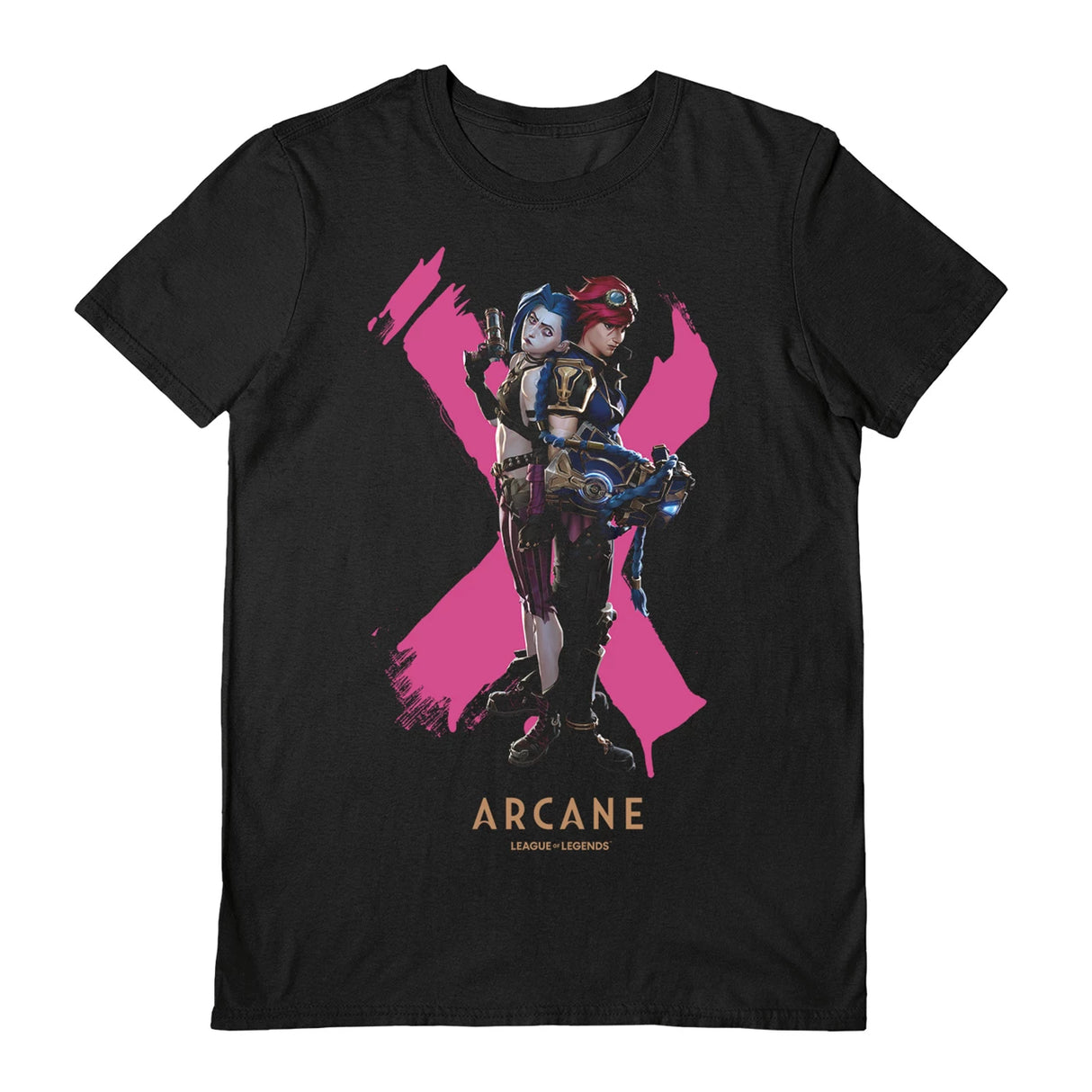 Arcane League of Legends Jinx & Vi Duo Black Unisex T-Shirt