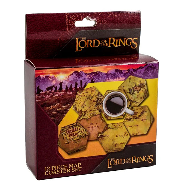The Lord of the Rings Middle Earth Hex Map Coasters