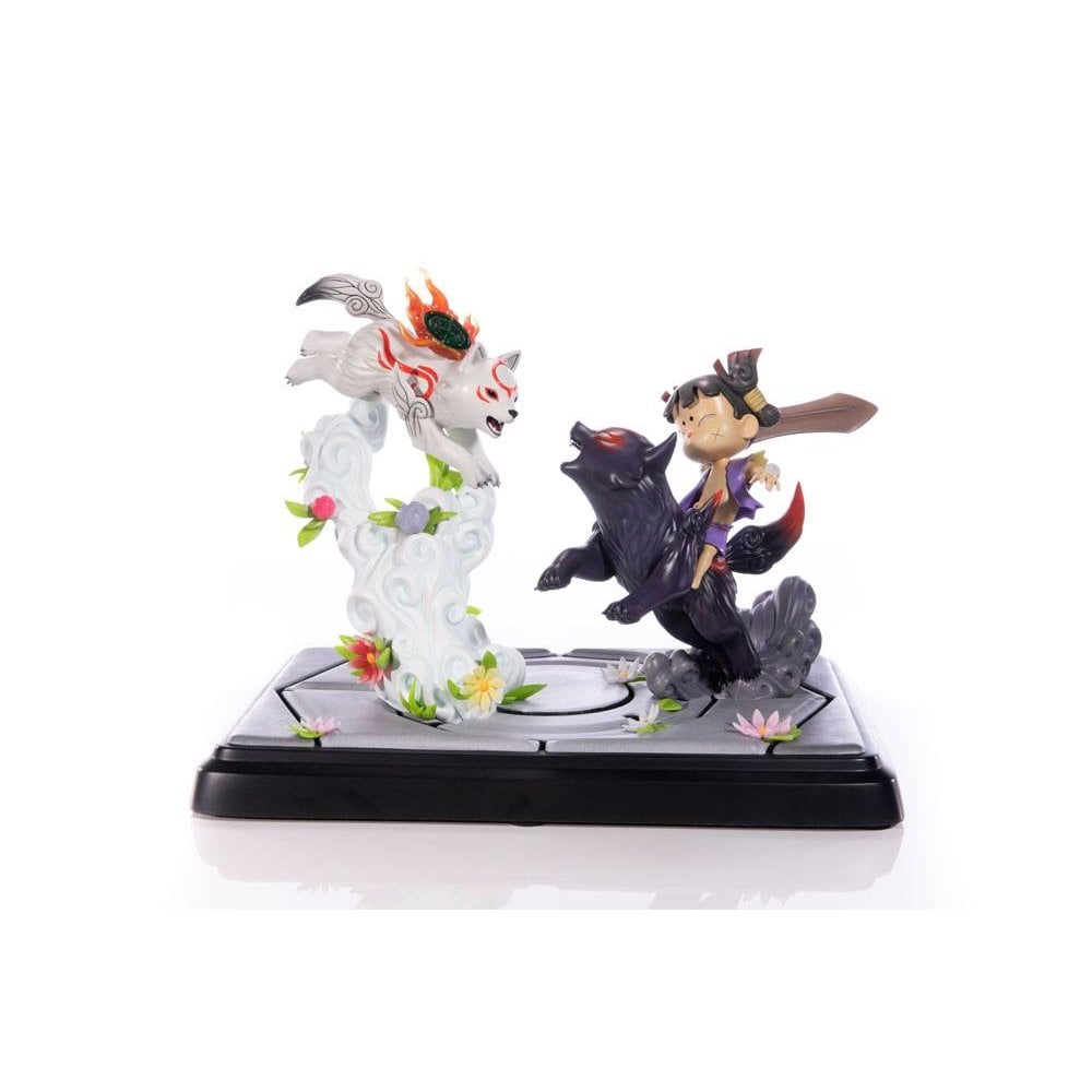 Okamiden Statue Chibiterasu vs. Dark Chibiterasu & Possessed Kuni Statue