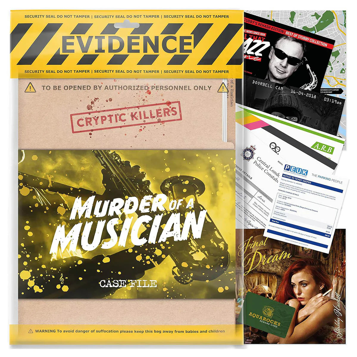 Murder Of A Musician Case File Evidence Bag Cryptic Killers